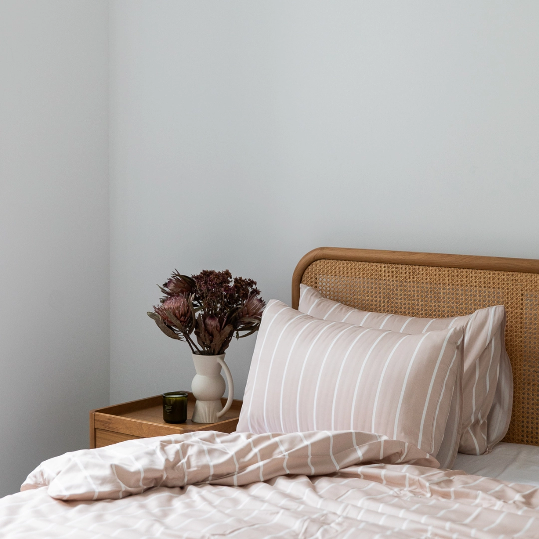 Brooklyn Stripe Bamboo Cotton Quilt Cover Set - Taupe