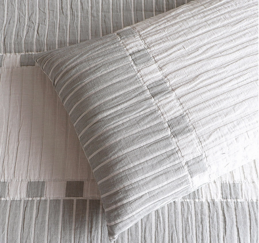 Brooks Quilt Cover Set Range White and Sage