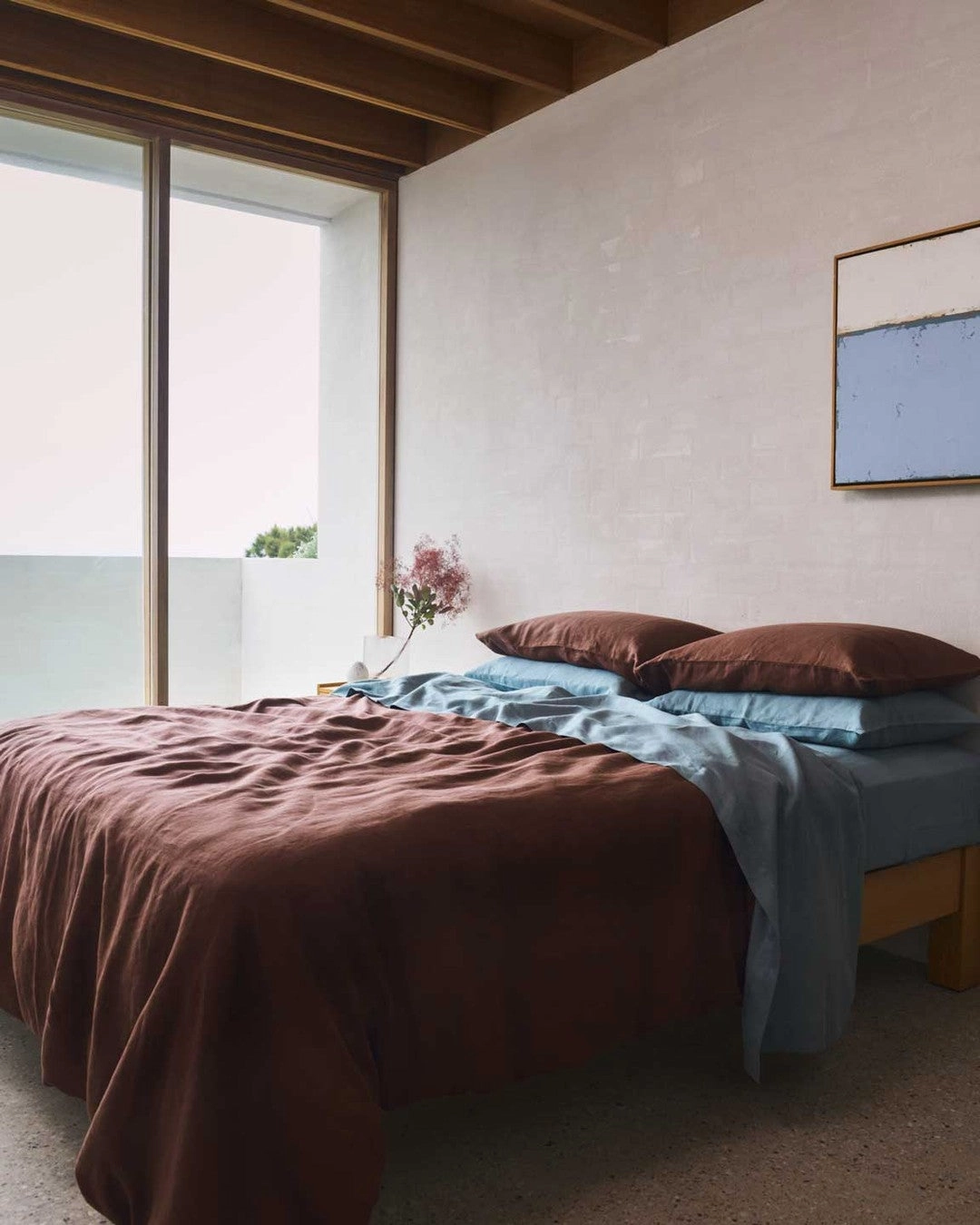 Cacao 100% French Flax Linen Duvet Cover Set
