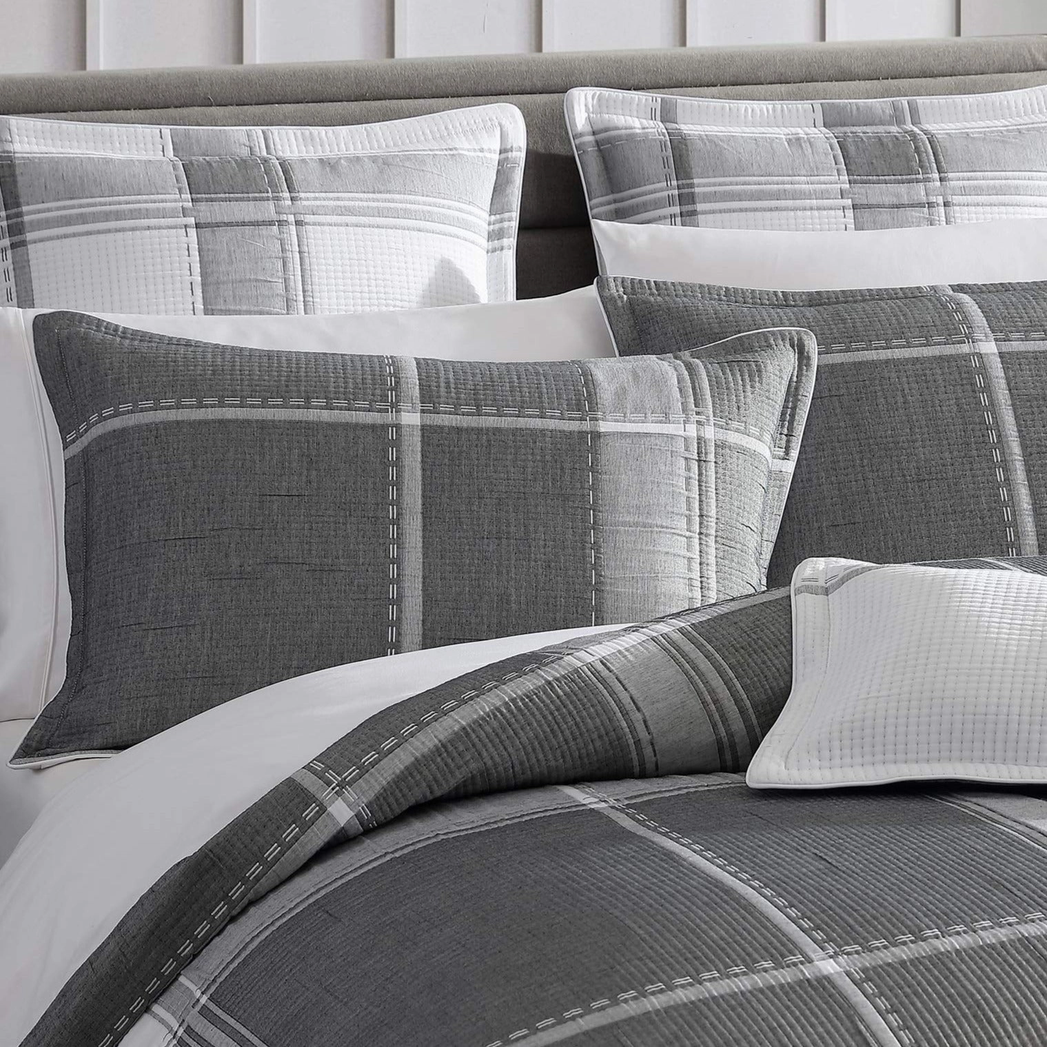 Cannon Charcoal Quilt Cover Set by Private Collection
