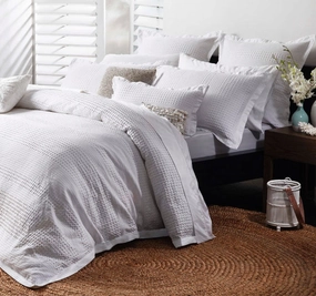 Capri White Quilt Cover Set by Private Collection