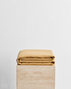 Caramel 100% French Flax Linen Throw