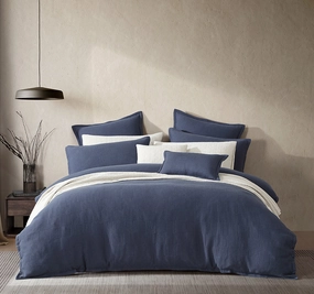 Caspian Quilt Cover Set Range Indigo