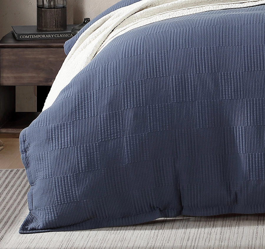 Caspian Quilt Cover Set Range Indigo