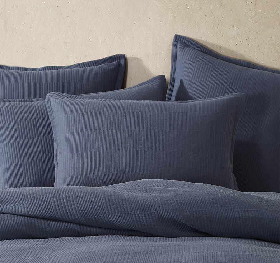 Caspian Quilt Cover Set Range Indigo