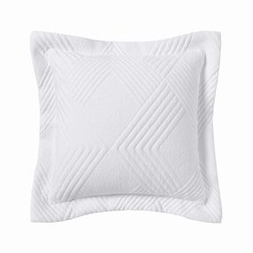 Cassiano Square White Jacquard Cushion By Bianca
