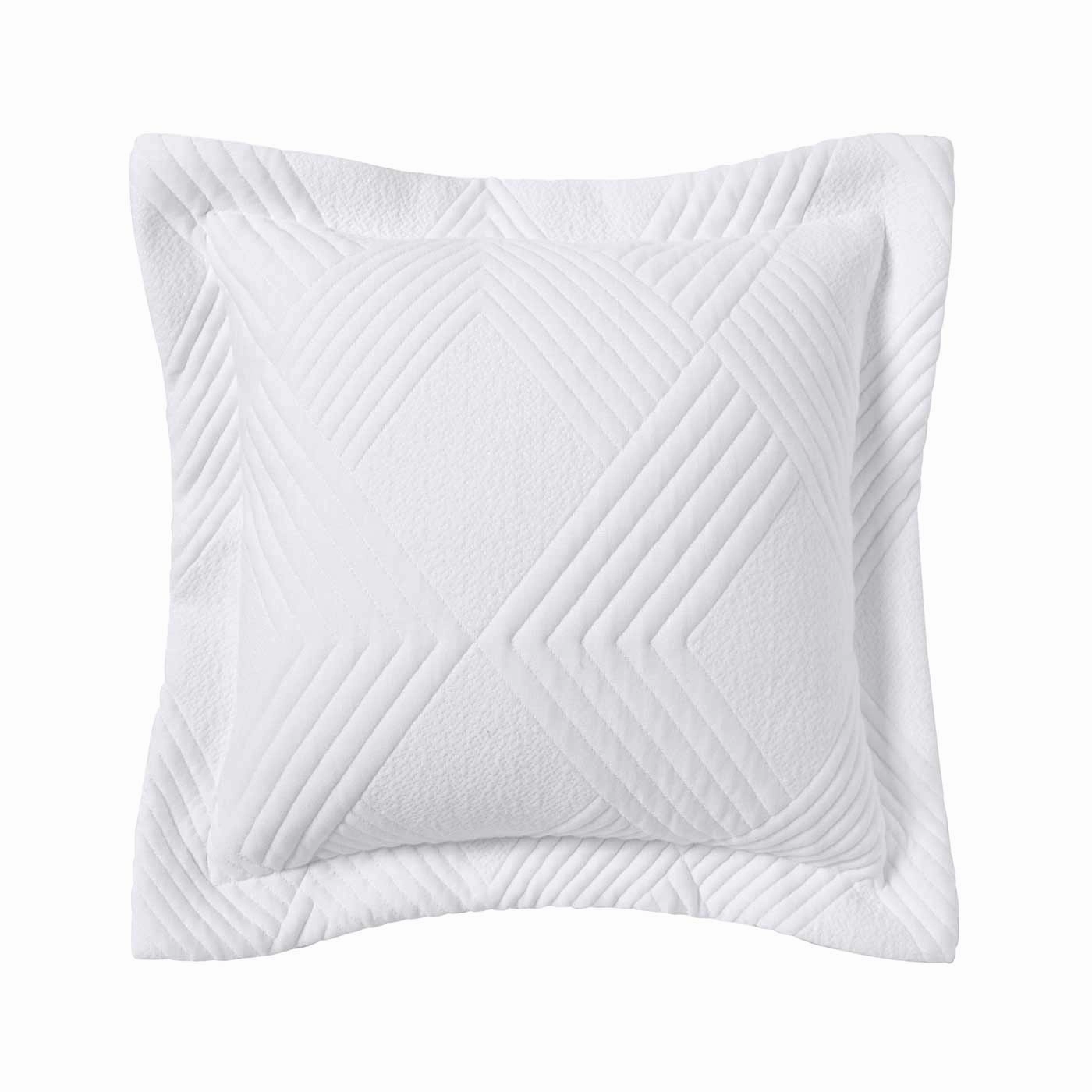 Cassiano Square White Jacquard Cushion By Bianca