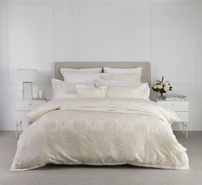 Catalina Quilt Cover Set Pearl By Logan and Mason Platinum