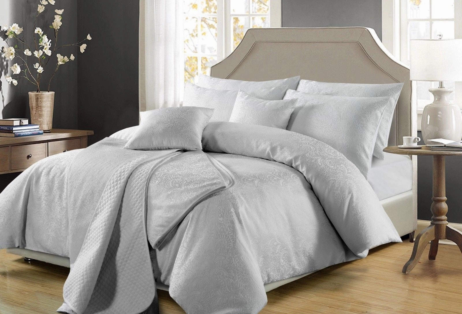 Celeste Powder Blue Quilt Cover Set by Perle