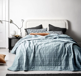 Chambray Bed Cover Bluestone