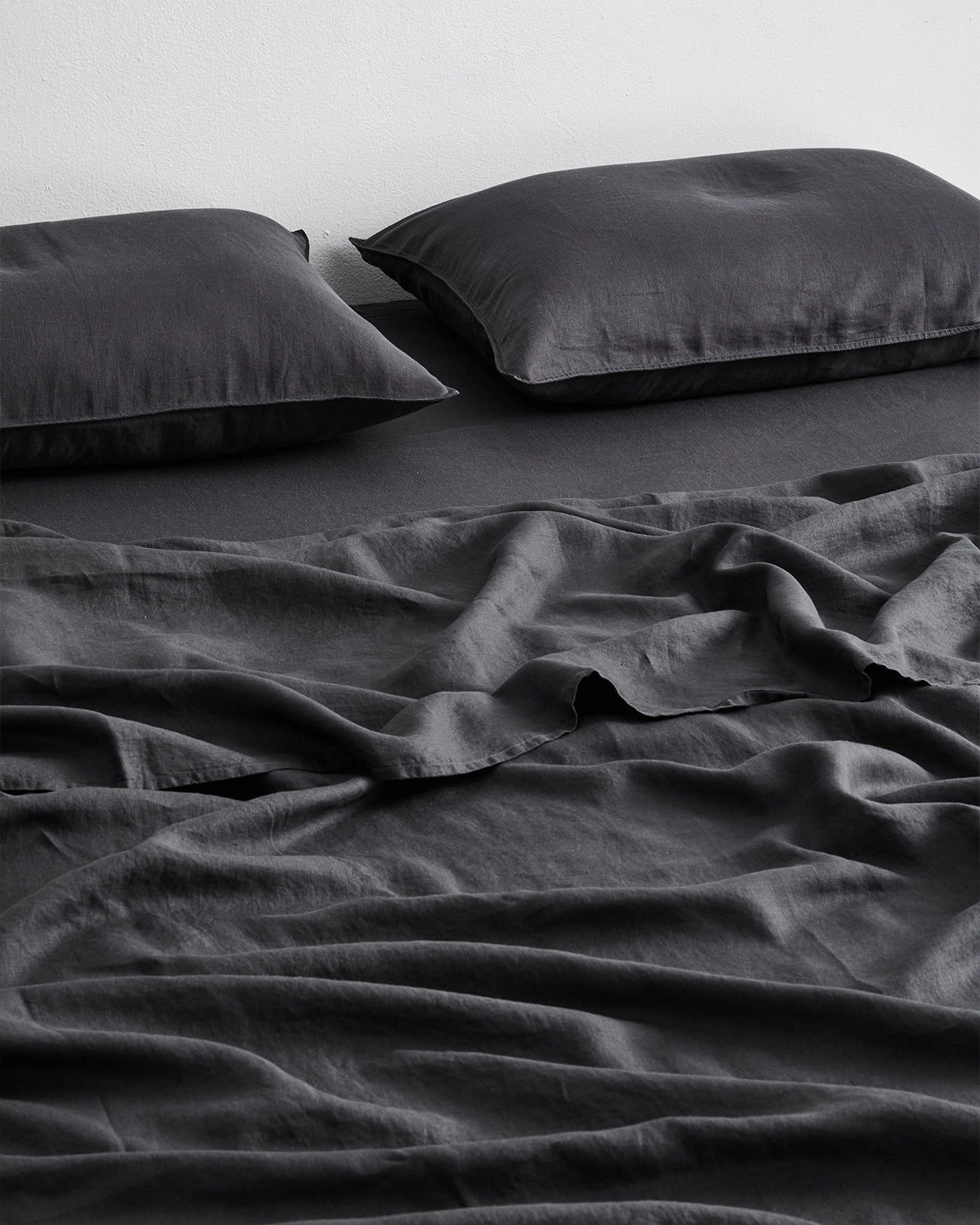 Charcoal 100% French Flax Linen Sheet Set