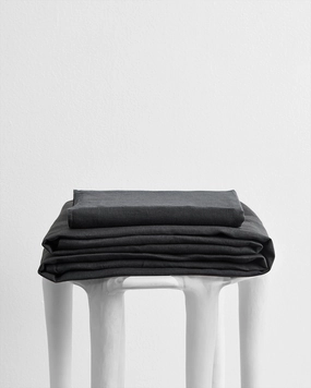 Charcoal 100% French Flax Linen Sheet Set