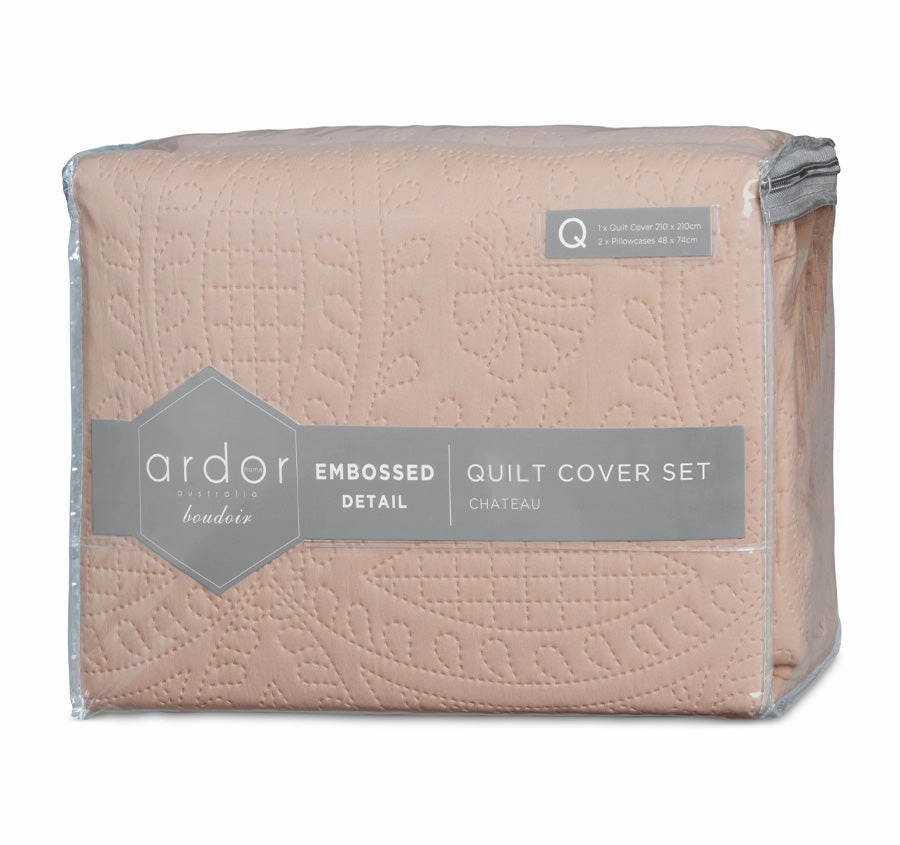 Chateau Quilt Cover Set Range Cinnamon