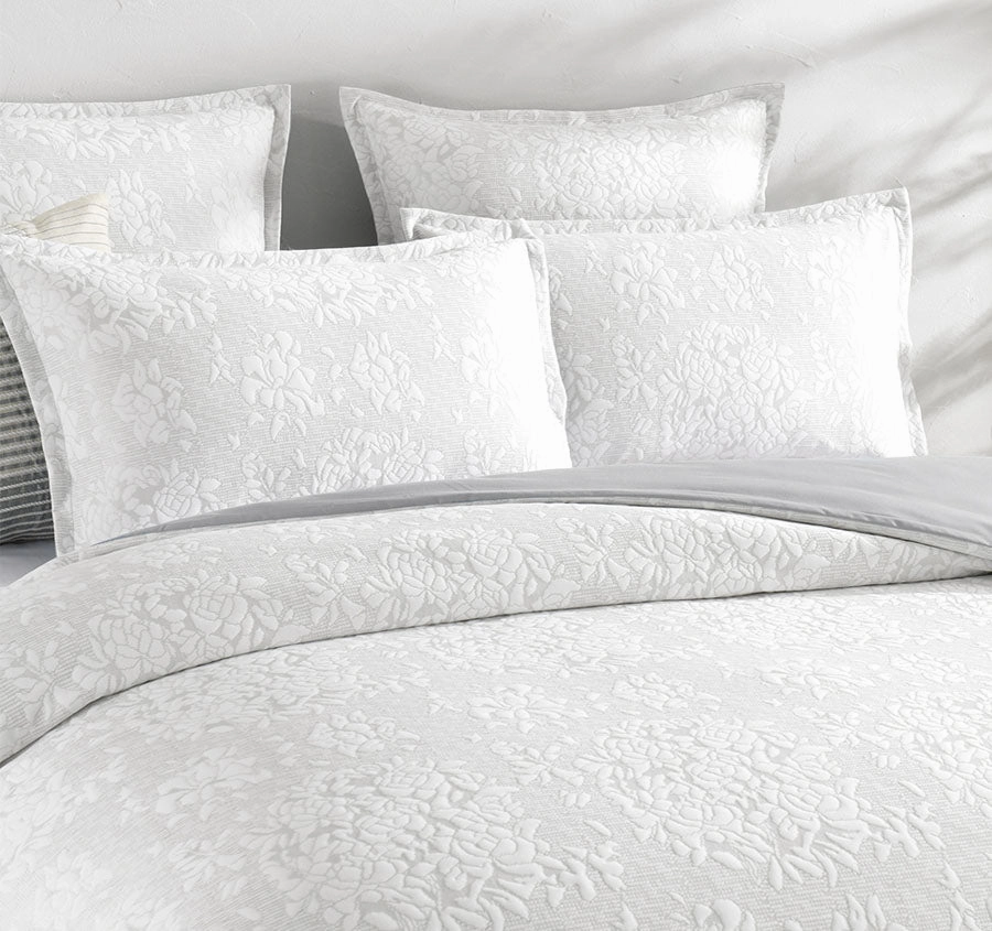 Chloe Jersey Quilt Cover Set Range Ivory