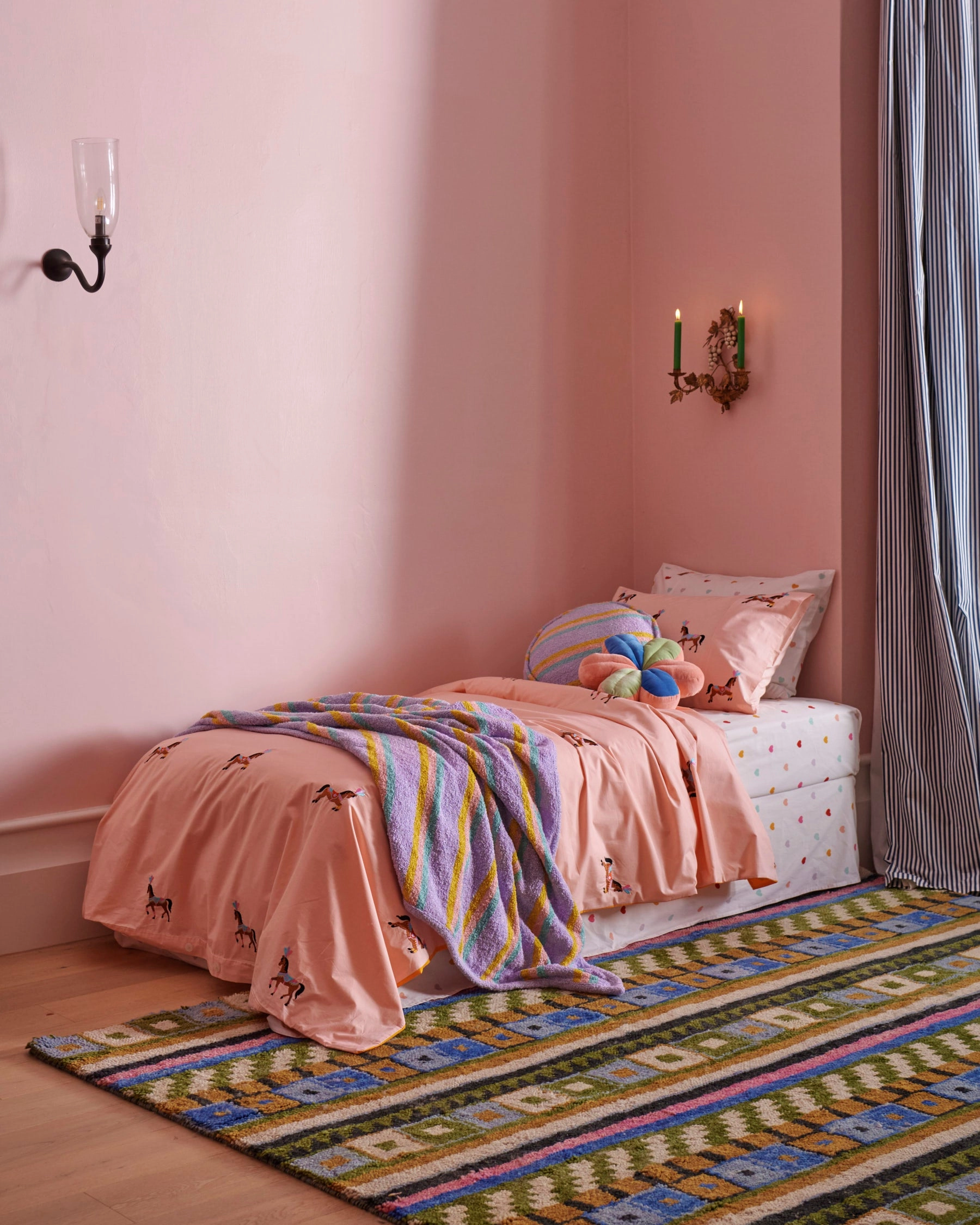 Circus Pony Embroidered Cotton Pillowcase