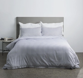 Classic Ticking Quilt Cover Set Range Navy