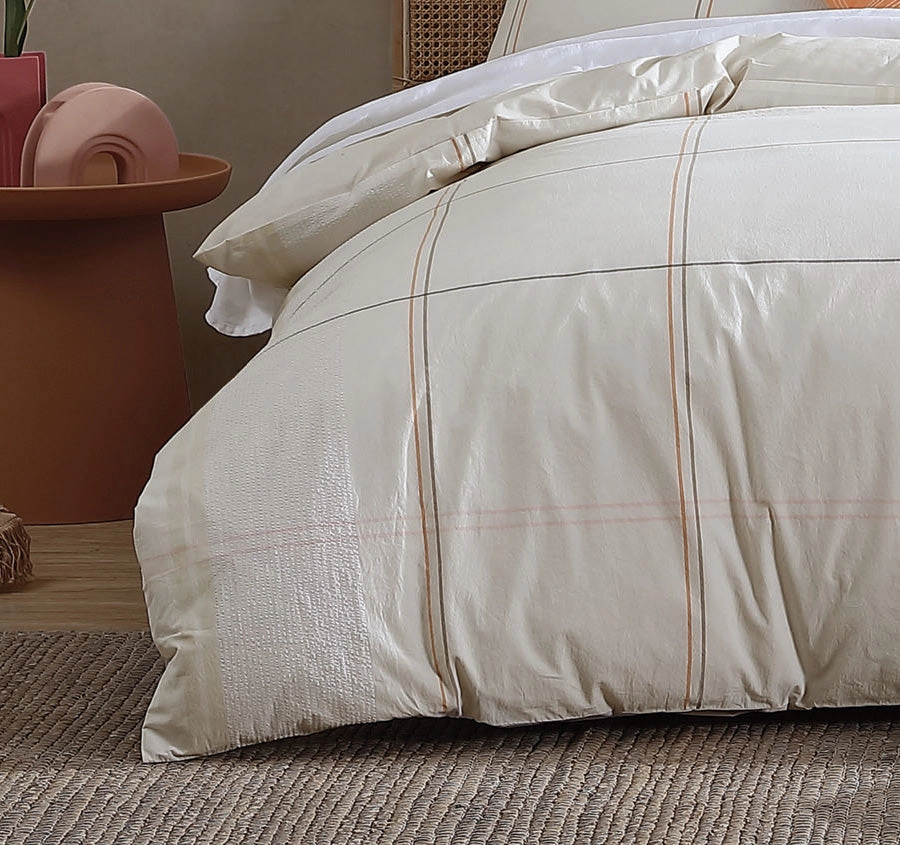 Cobain Quilt Cover Set Range Vanilla