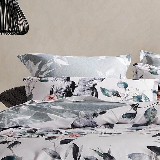 Cockatoo Black Quilt Cover Set by Logan & Mason