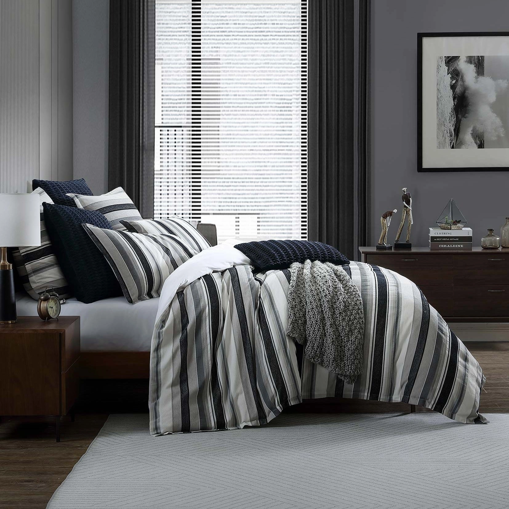 Colby Steel Quilt Cover Set by Private Collection