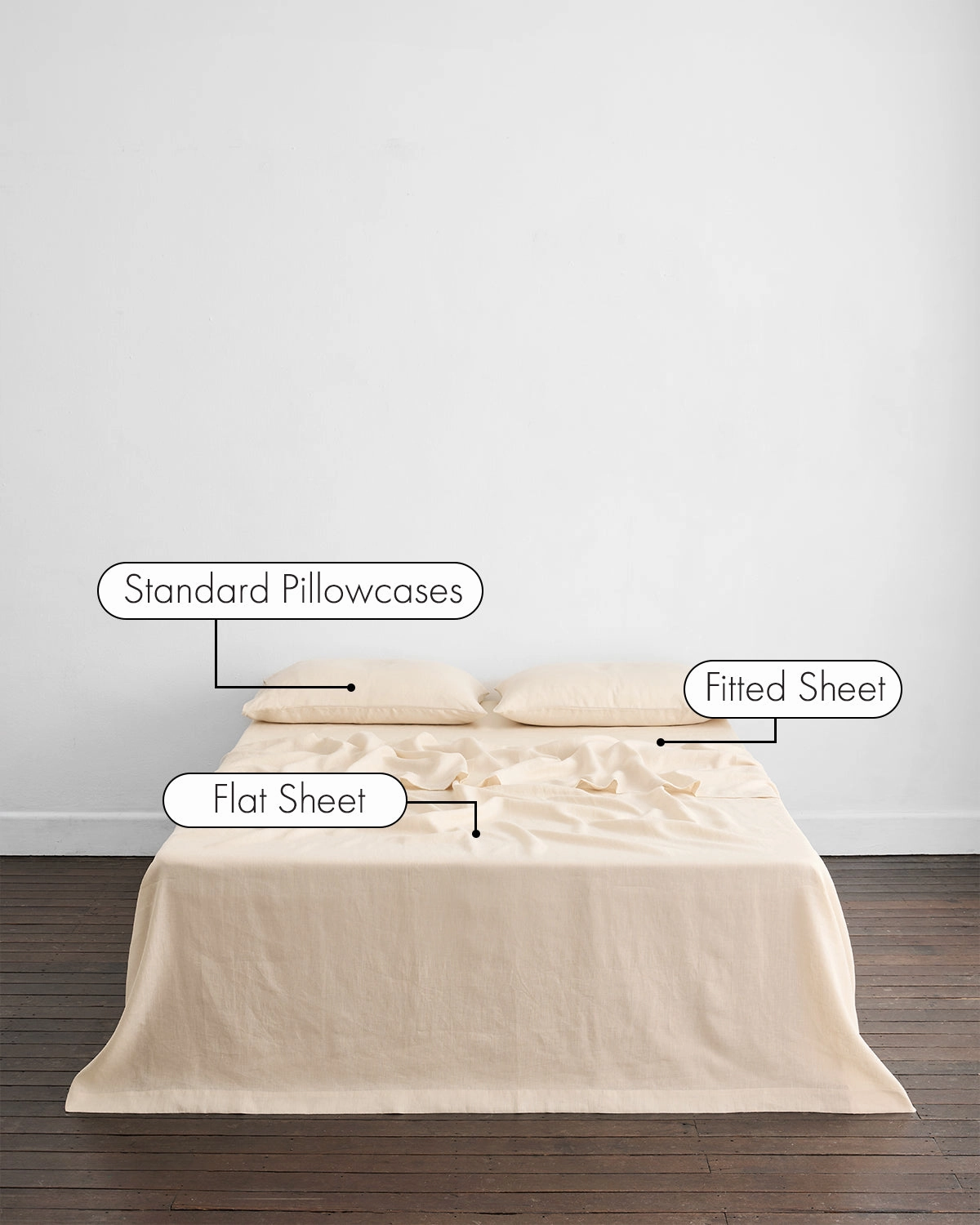 Crème 100% French Flax Linen Sheet Set