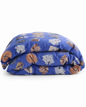 Dog Park Blue Flannelette Quilt Cover