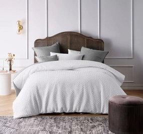 Dotty Quilt Cover Set Range White