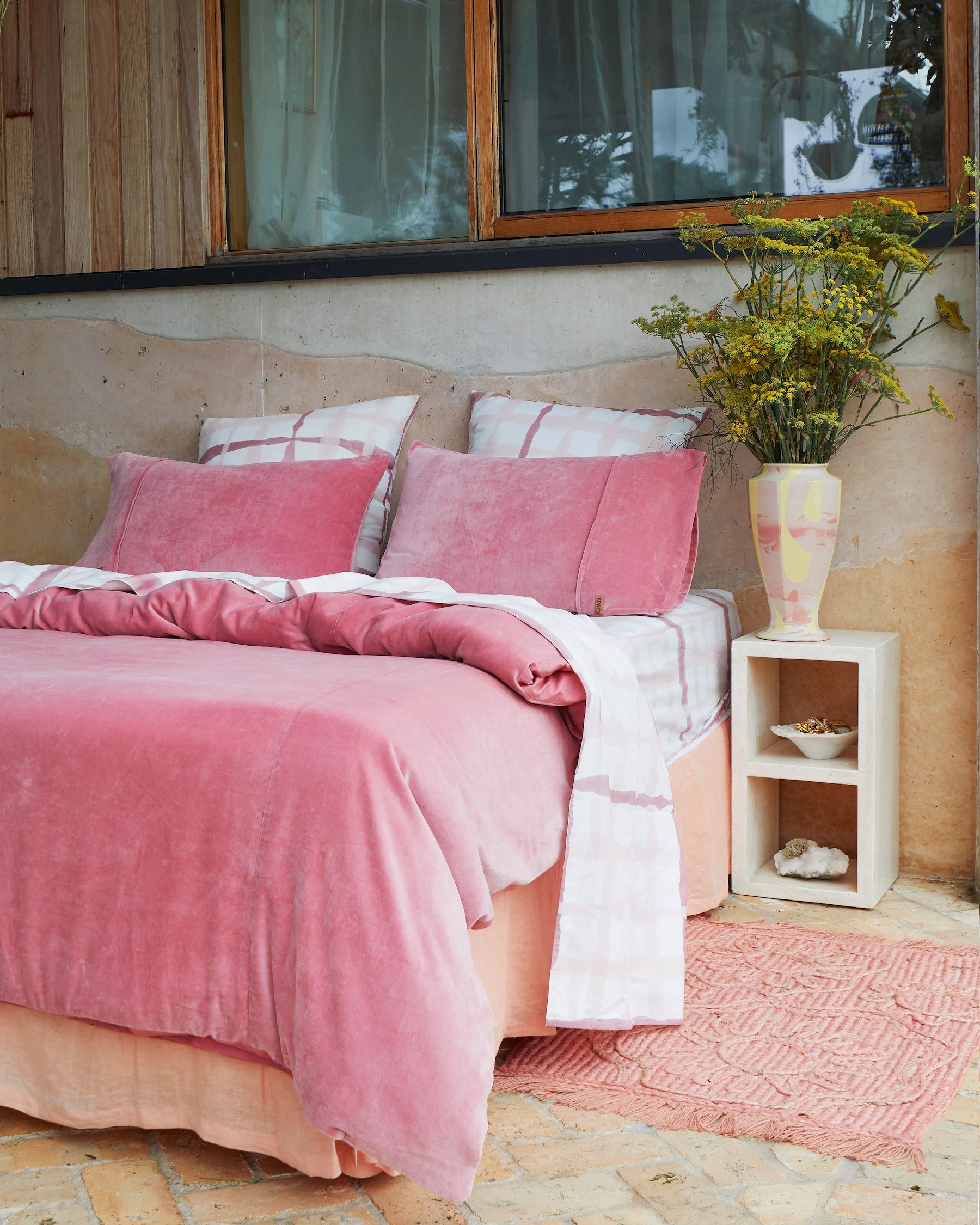 Dusty Rose Velvet Pillowcases