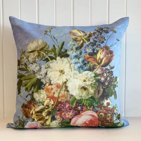 Dutch Bloom Linen Cushion