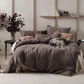 Elysian Mocha Quilt Cover Set by Linen House