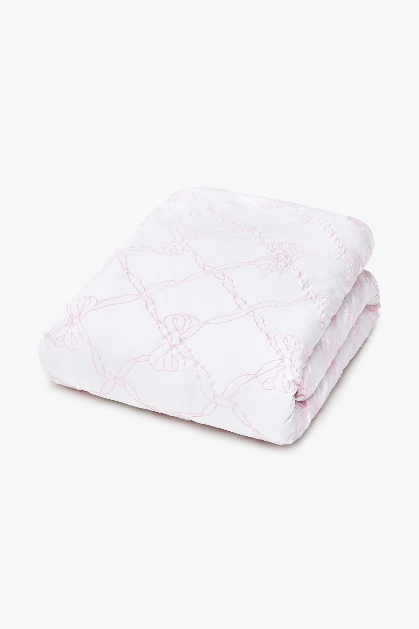 Embroidered Bow Duvet Cover   Sham Set