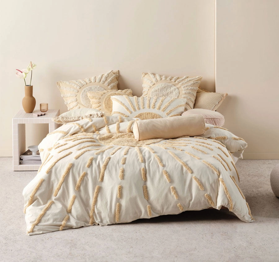 Emerge Quilt Cover Set Range Pale Peach