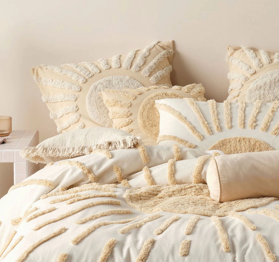 Emerge Quilt Cover Set Range Pale Peach