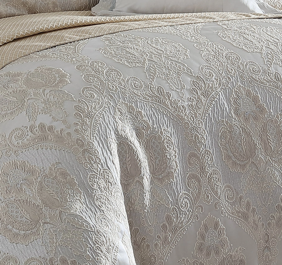 Emerson Quilt Cover Set Range Ivory