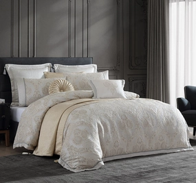 Emerson Quilt Cover Set Range Ivory