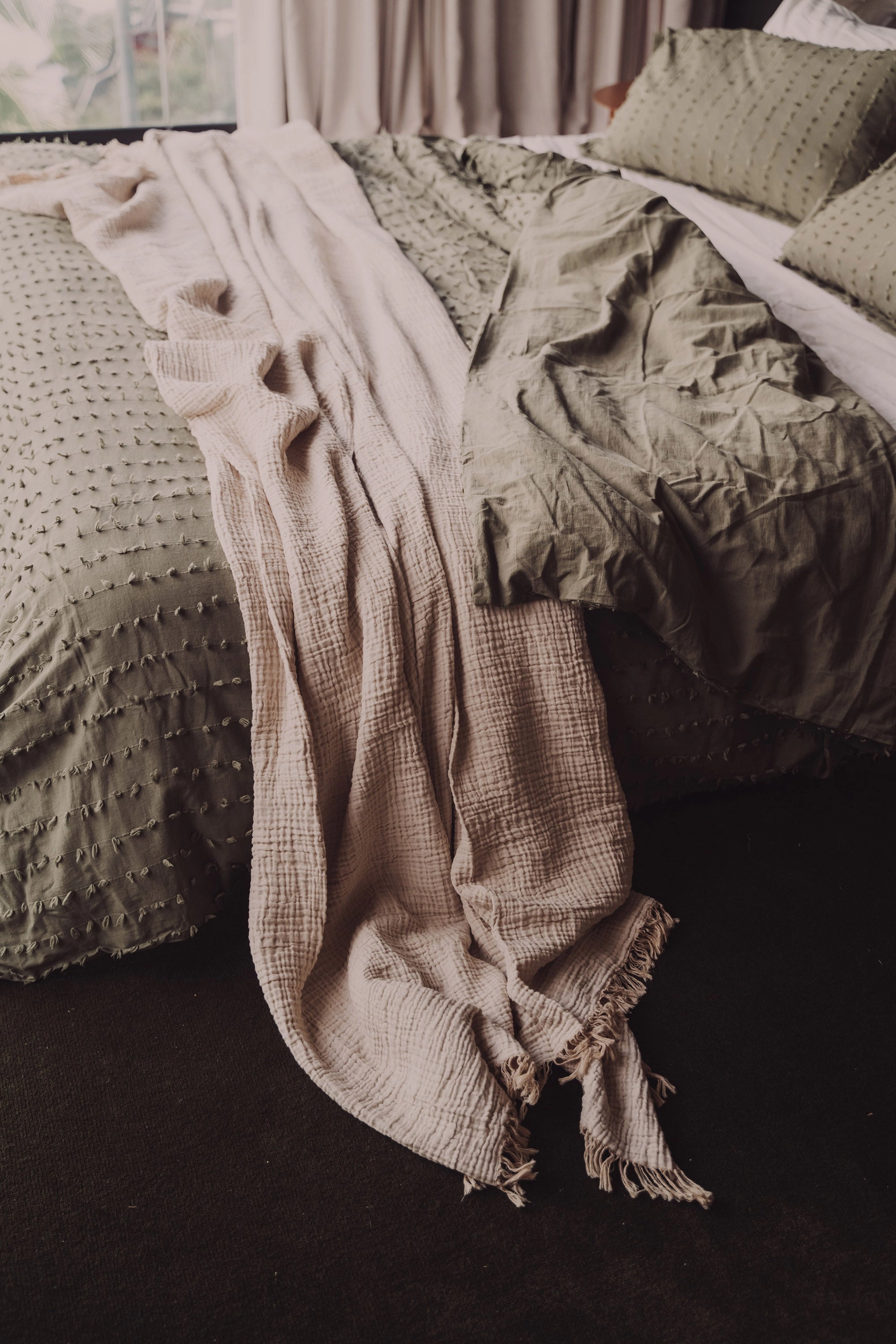 Enes Cotton Bedcover | Clay