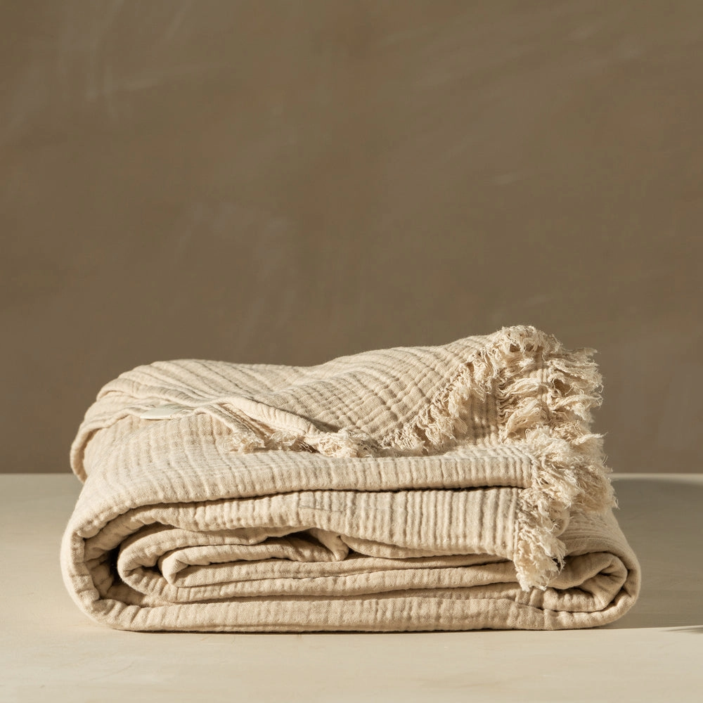 Enes Cotton Bedcover | Clay