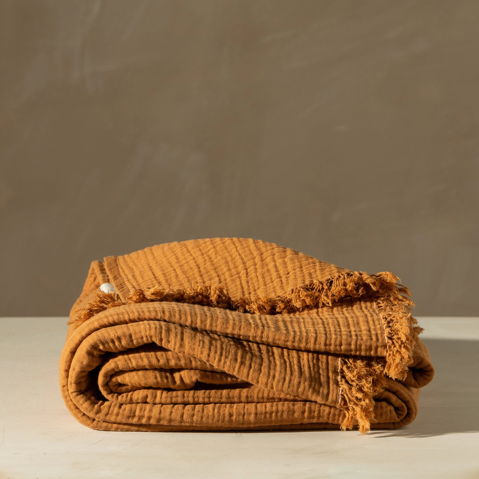 Enes Cotton Bedcover | Terracotta