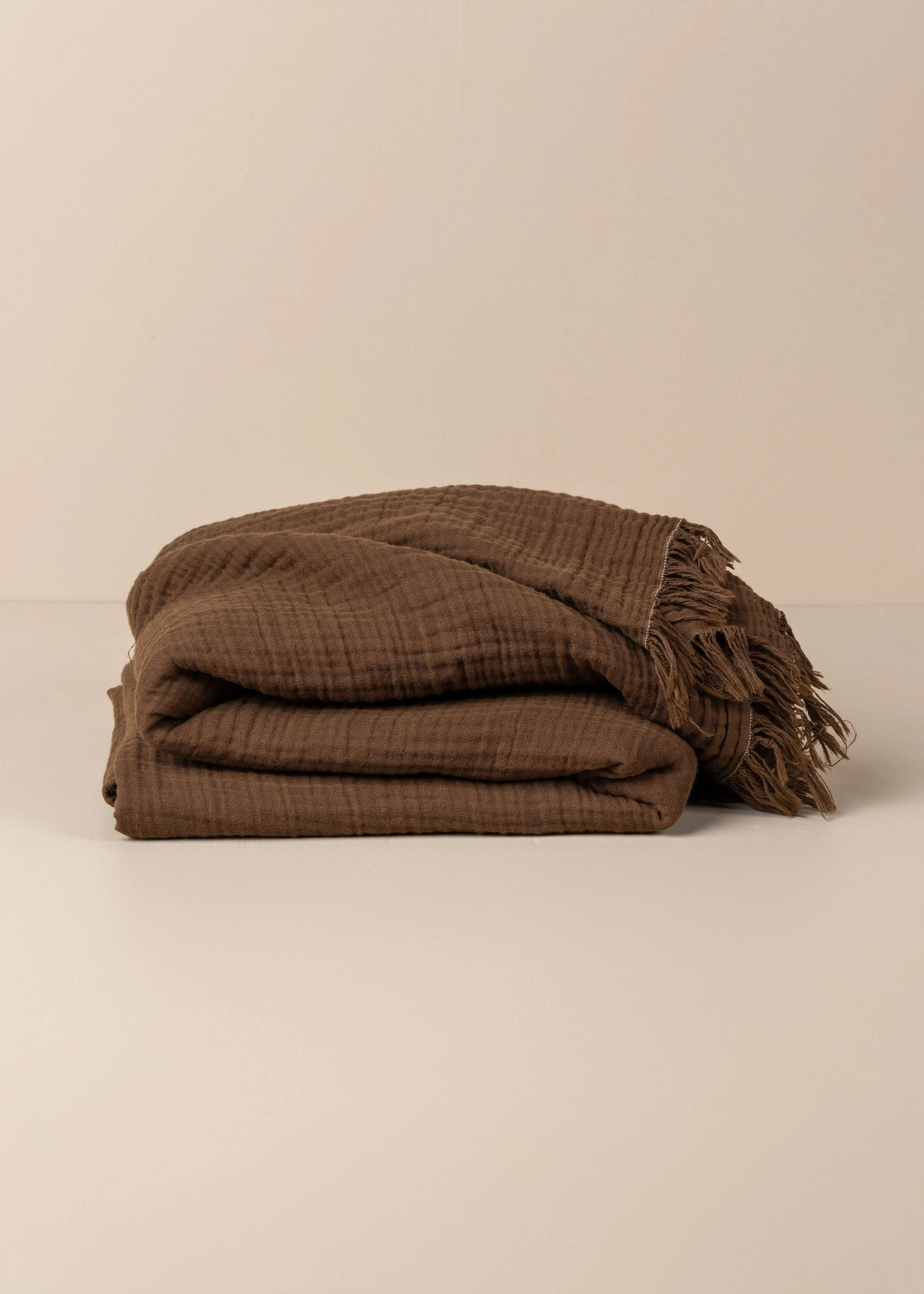 Enes Cotton Throw | Chocolate