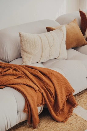 Enes Cotton Throw | Terracotta