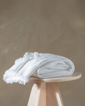 Enes Cotton Throw | White