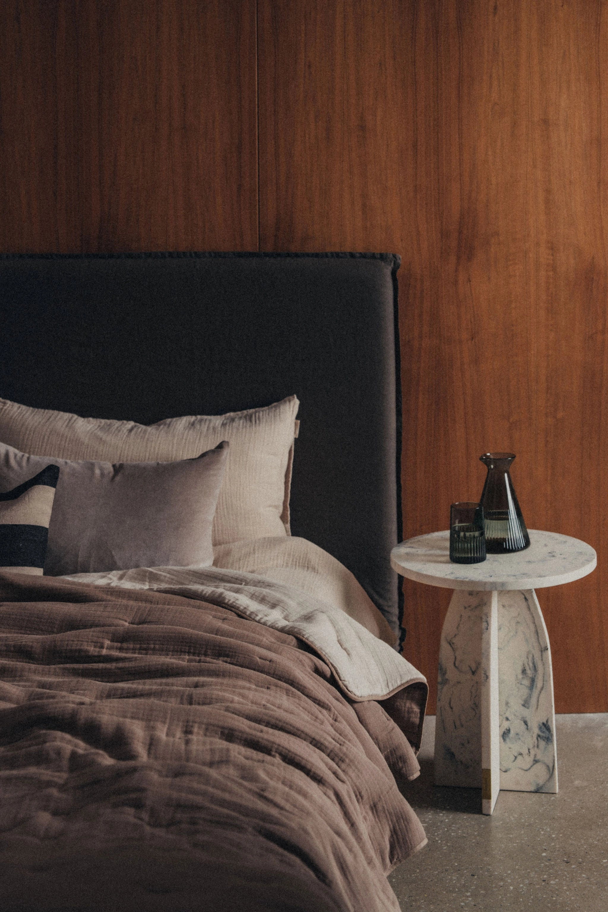 Enes Quilted Bed Cover | Taupe