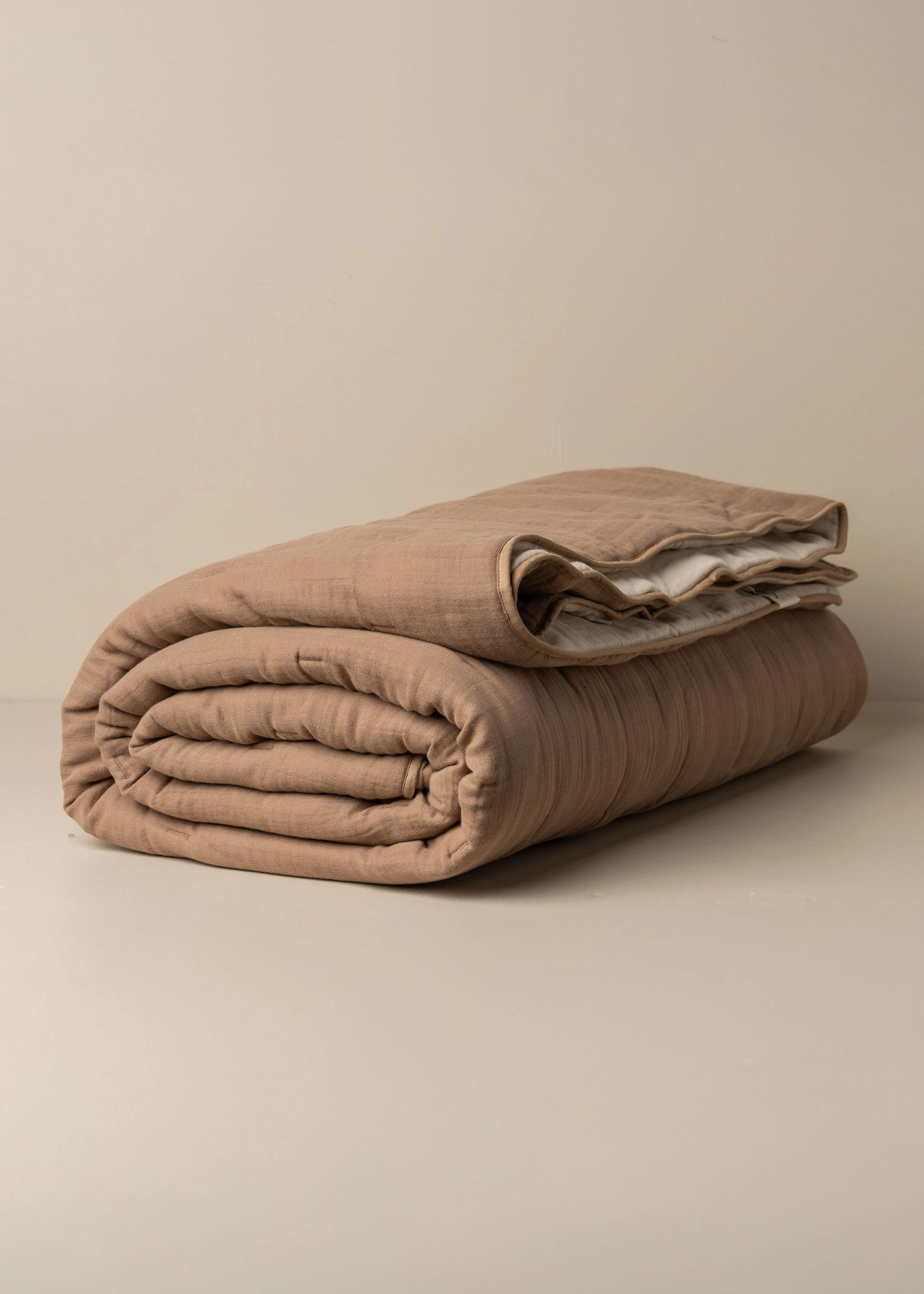 Enes Quilted Bed Cover | Taupe