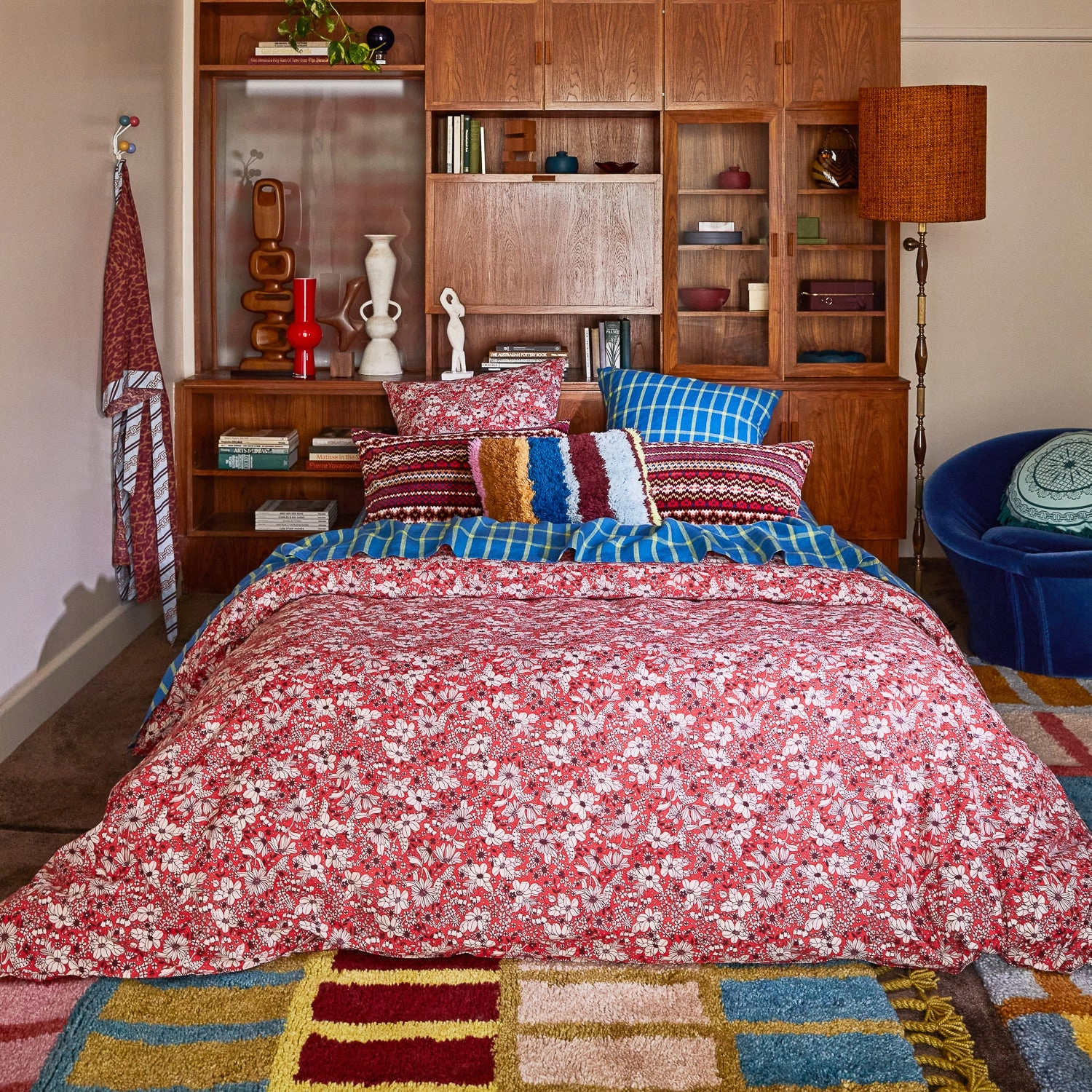 Evette Cotton Quilt Cover - Scarlet