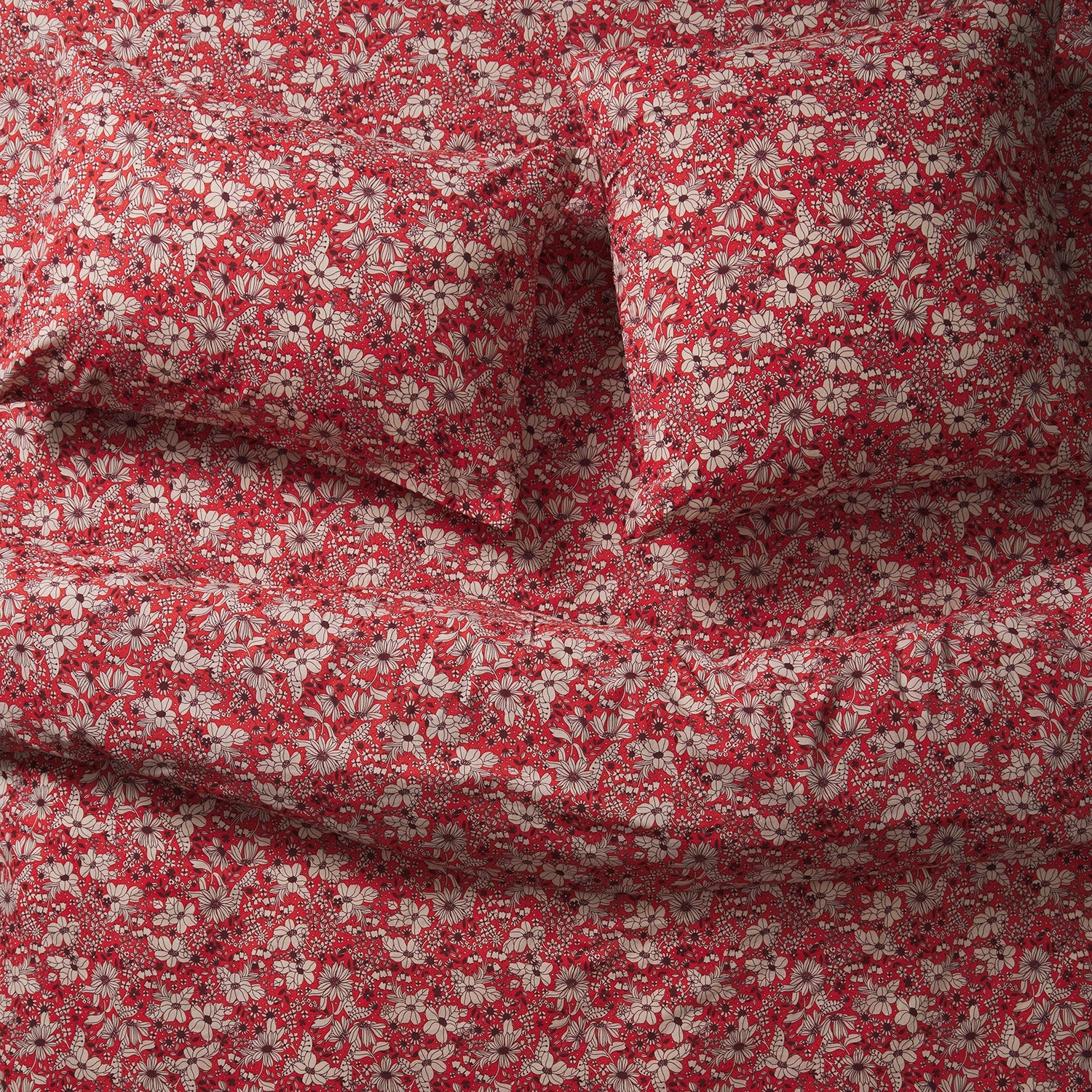 Evette Cotton Quilt Cover - Scarlet