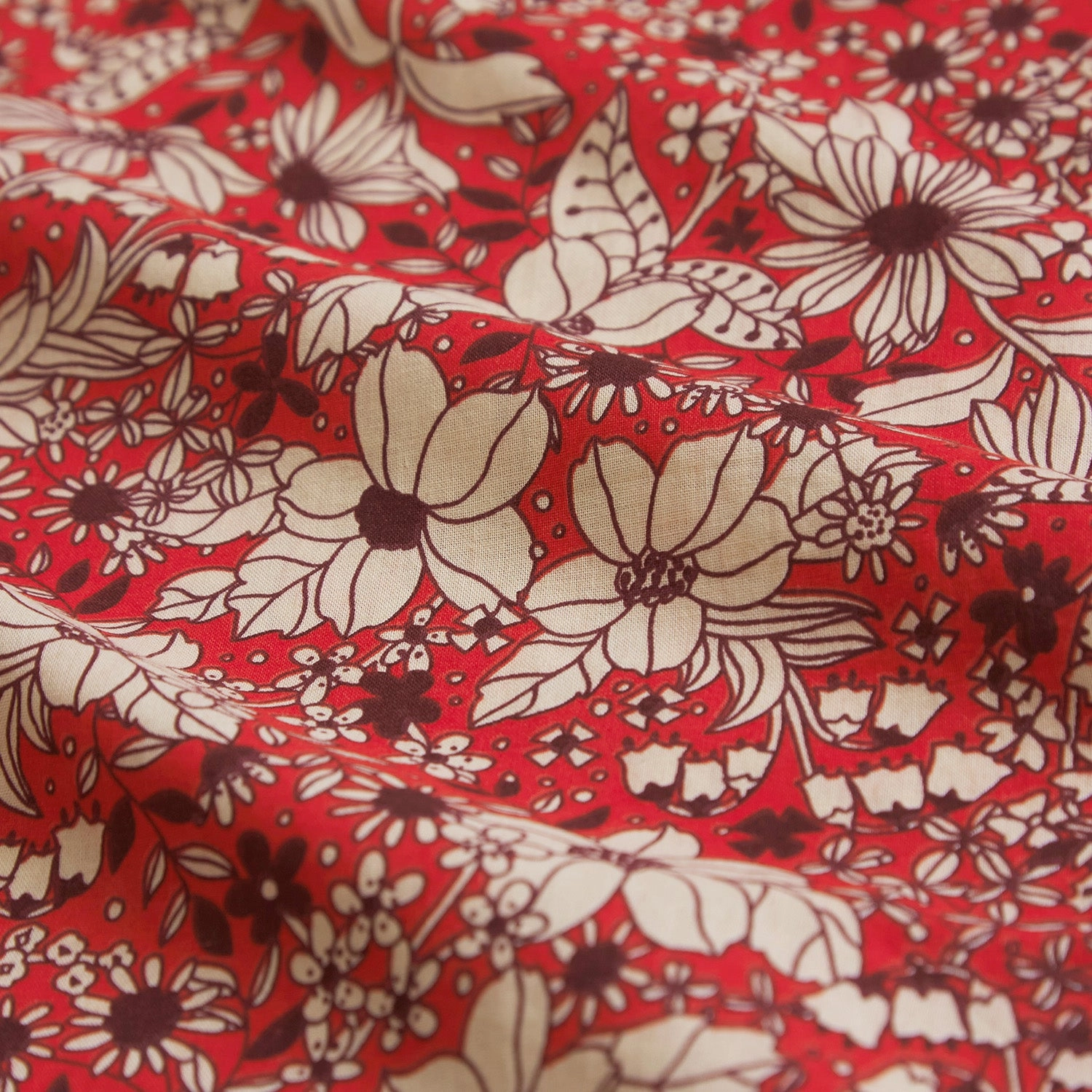Evette Cotton Quilt Cover - Scarlet