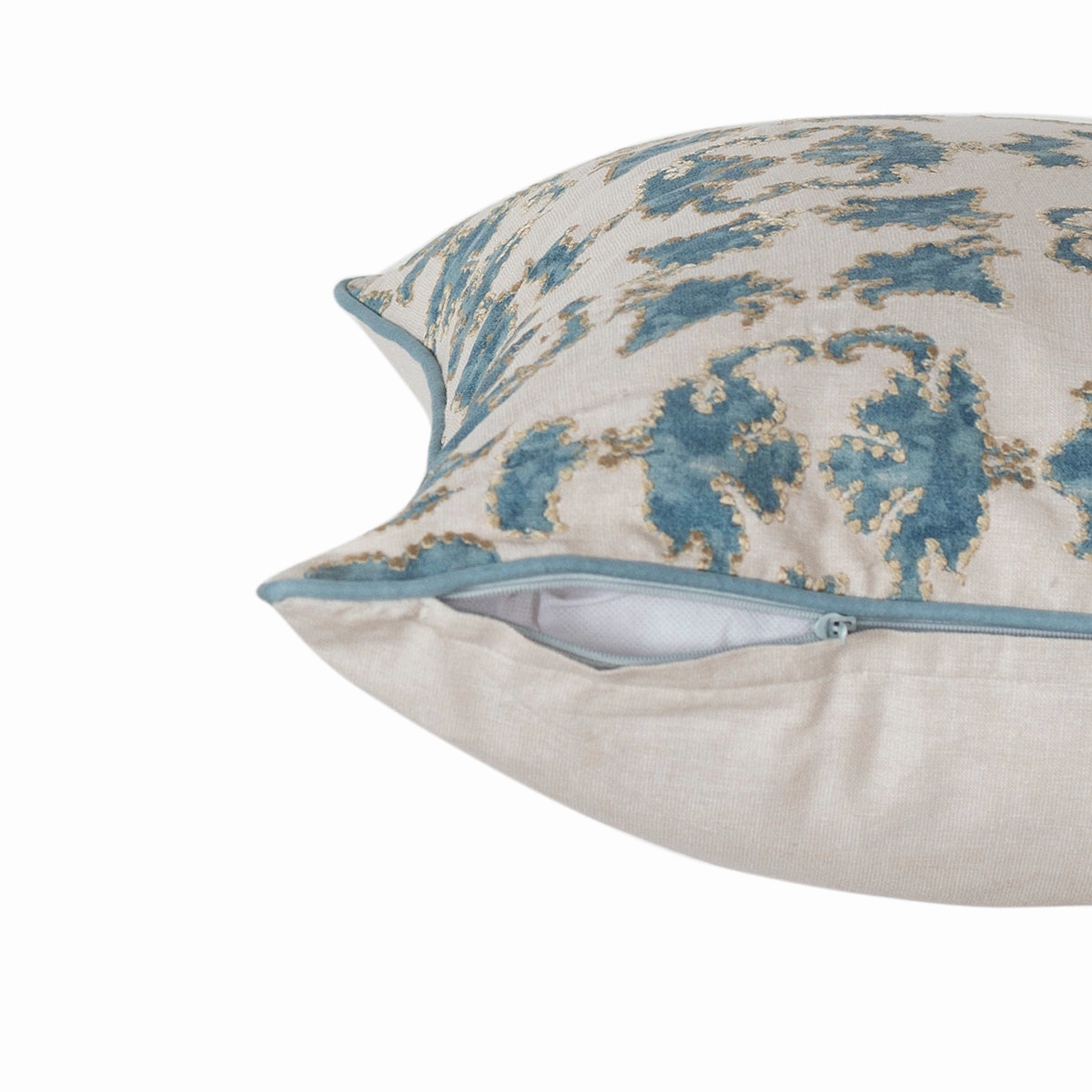 Exotic Heritage Classic Folk Embroidered Turquoise Cushion Cover