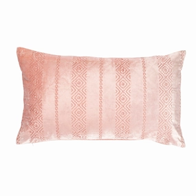 Exotic Heritage Ctity Stripes Embroidered Peach Cushion Cover
