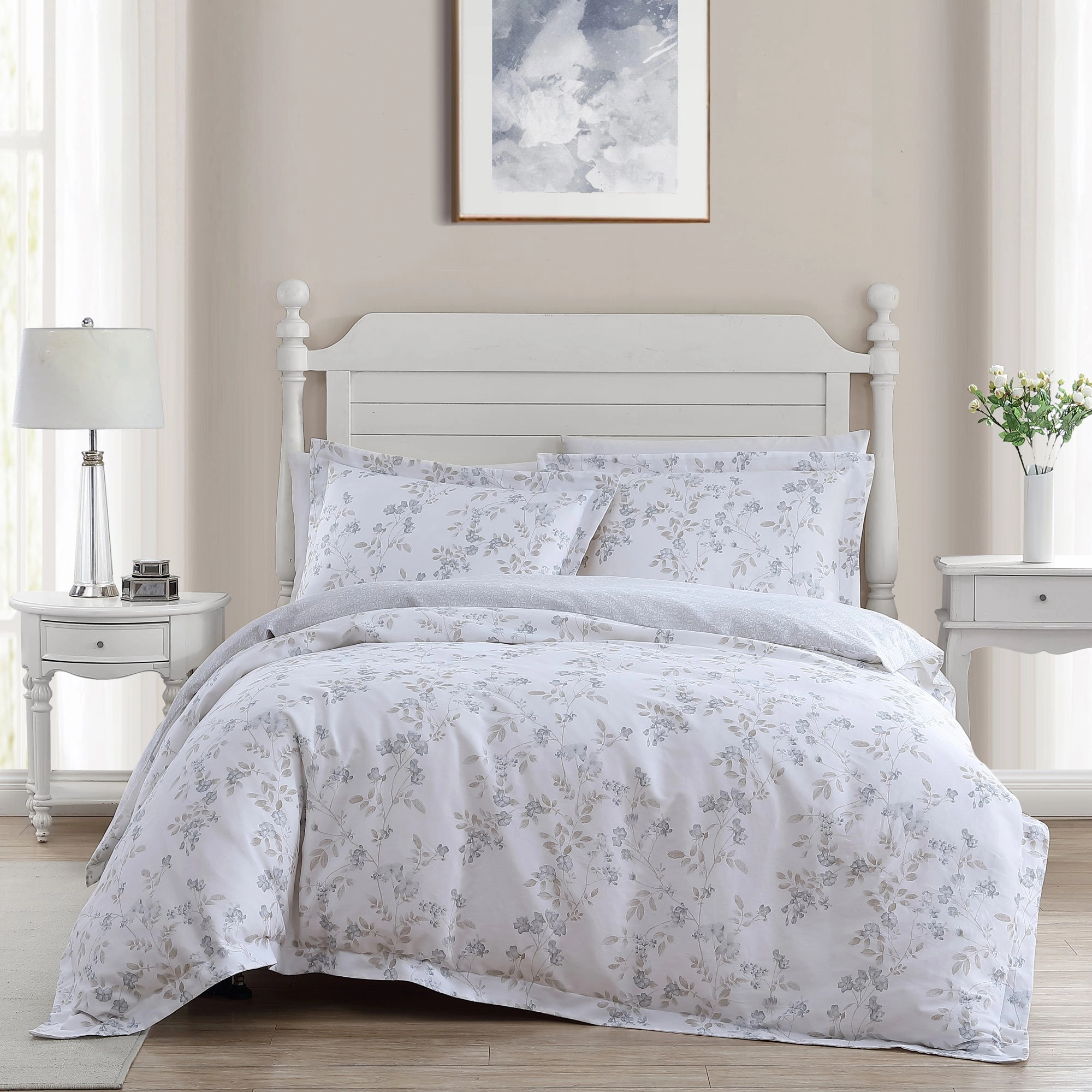 Fawna Grey Quilt Cover Set by Laura Ashley