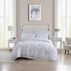 Fawna Grey Quilt Cover Set by Laura Ashley