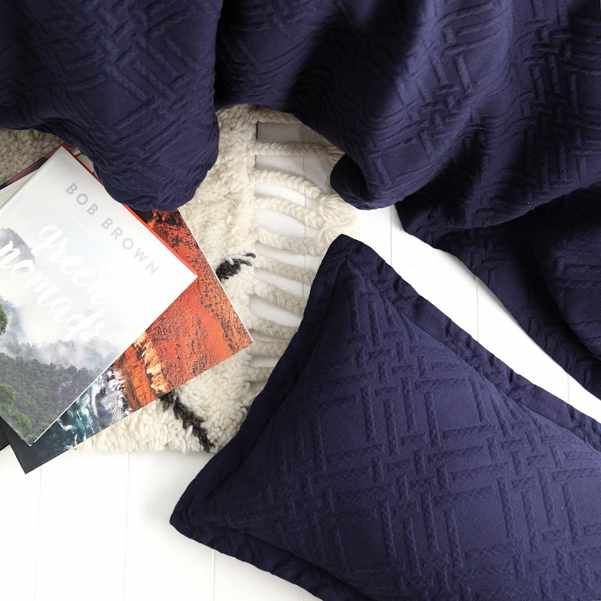 Fitzroy Navy Quilt Cover Set by Private Collection